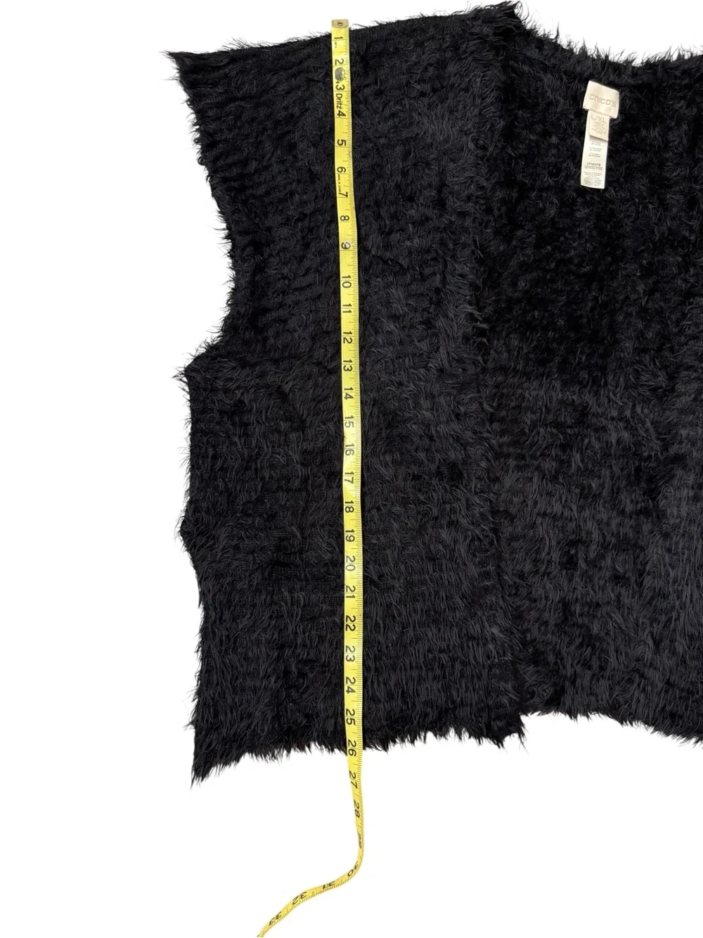 Chico’s Black Eyelash Knit Cardigan Wrap L/XL Cozy Quiet Luxury Layering